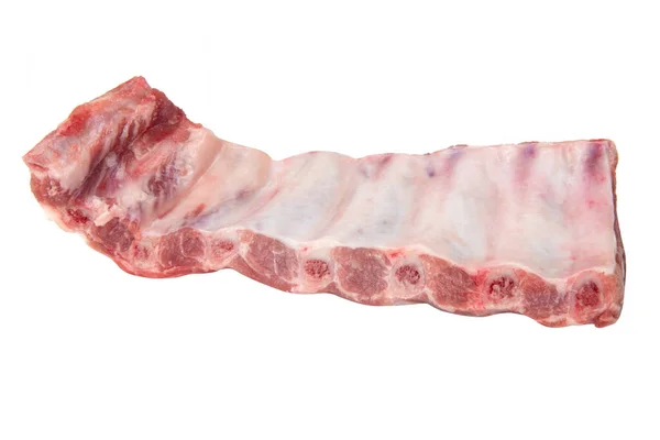 Schweinerippen Frisches Fleisch Isoliert Auf Weißem Hintergrund — Stockfoto