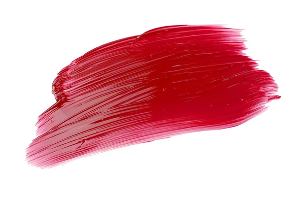 Zole Edilmiş Arkaplan Üzerinde Kırmızı Fırça Darbesi Tuval Suluboya Dokusu — Stok fotoğraf