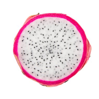 Beyaz arka plan üzerinde izole Slice dragonfruit