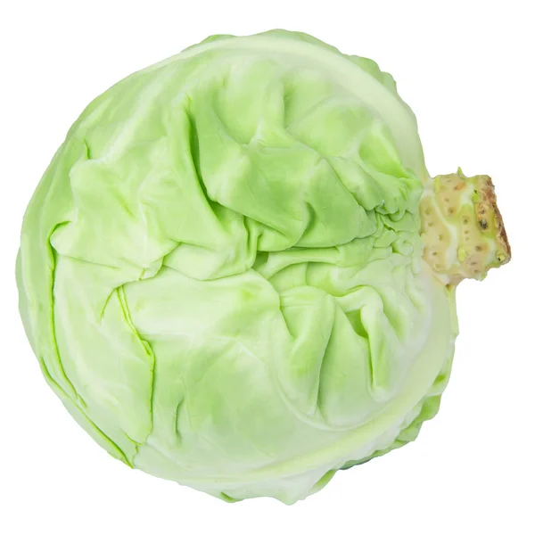Green Cabbage Isolated White Background — Stock Photo, Image