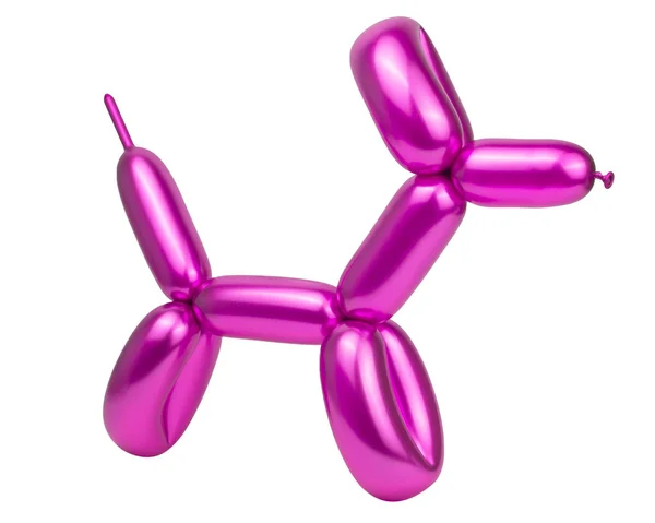 Ballon Rosa Hund Party Modell Isoliert Auf Dem Weißen Hintergrund — Stockfoto