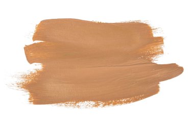 Beyaz arka planda izole edilmiş yüz vurgulayıcı veya akrilik boya yavaşça bej vuruşları ve dokusu