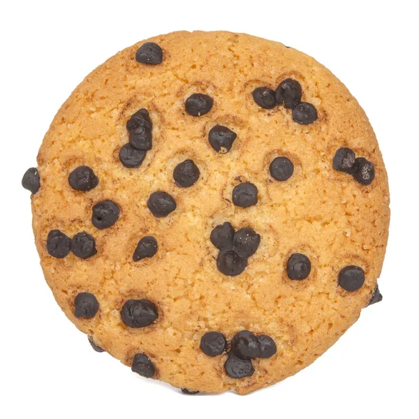 自制饼干饼干与巧克力滴隔离在白色的 — 图库照片