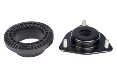 Üst görünüm, Otomotiv Şok emici bağlanma kiti beyaz arkaplanda izole edildi.