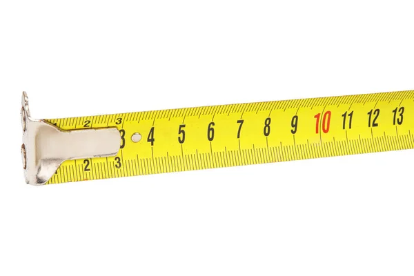 Carpenters Metal Tape Measure Isolated White Background — Stock Photo, Image