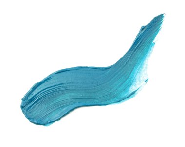 Soyut brushstroke beyaz izole mavi boya