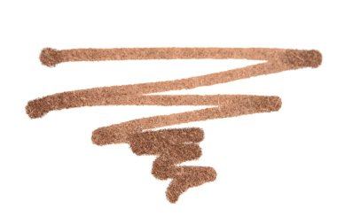 Arka planda kahverengi renk göz kalemi fırçası boyası