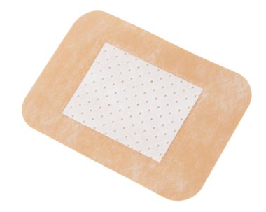 Beyaz arka planda izole edilmiş tıbbi büyük elastik alçı.