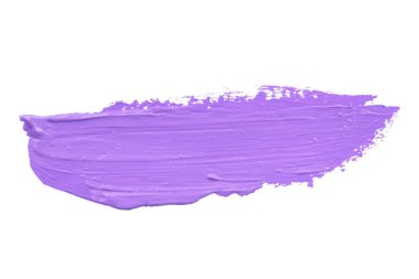 Beyaz arkaplanda izole edilmiş desenli mor fırça darbeleri