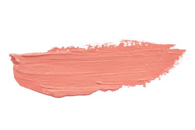 Beyaz arkaplanda desenli şeftali rengi fırça darbeleri izole