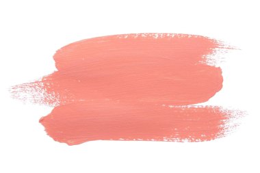 Beyaz arkaplanda desenli şeftali rengi fırça darbeleri izole