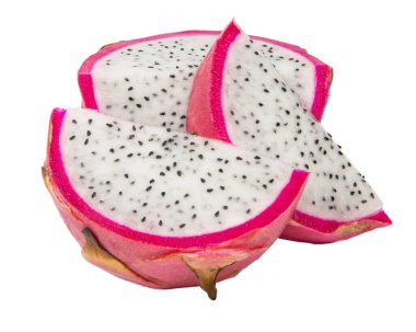 Beyaz arka planda taze ejderha meyvesi