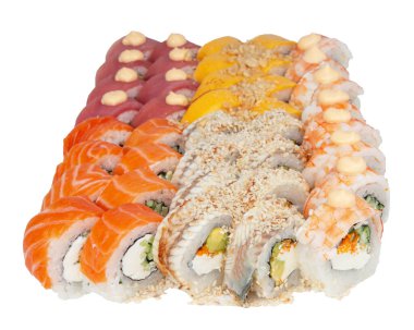  Yiyecek teslimatı için beyaz arka planda geniş rulo. 