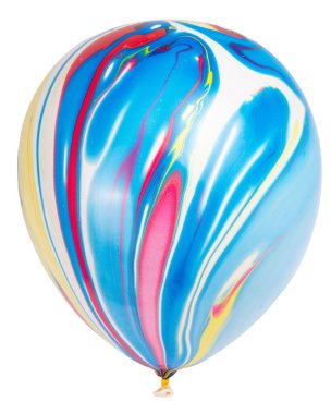 Beyaz arka plan üzerinde izole boyalı renkli balon