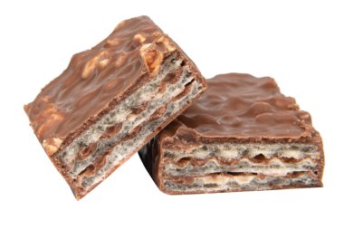 Beyaz arka plan üzerinde izole çikolatalı gözleme bar