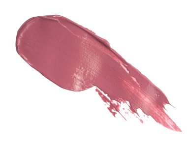 Beyaz arkaplanda pembe boya ya da krem izole edilmiş.