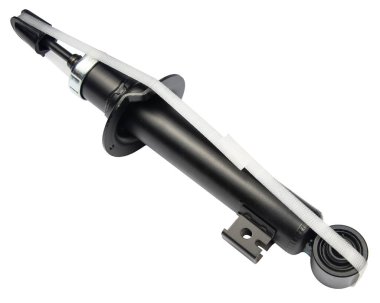 Araba şoku emici beyaz arkaplanda izole edildi