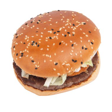 Hamburger beyaz arkaplanda izole