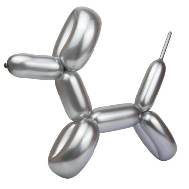 Beyaz arka planda izole edilmiş balon köpek.