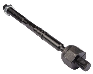 Yeni otomobil parçaları, beyaz arka planda bağlantı çubuğu. Araba Süspansiyonu Tamiri