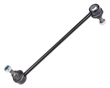 Yeni otomobil parçaları, beyaz arka planda bağlantı çubuğu. Araba Süspansiyonu Tamiri