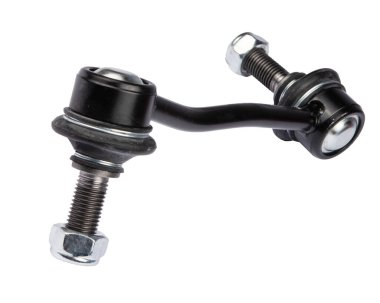 Yeni otomobil parçaları, beyaz arka planda bağlantı çubuğu. Araba Süspansiyonu Tamiri