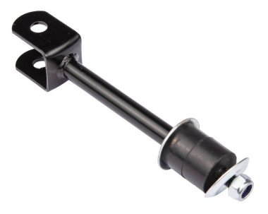 Yeni otomobil parçaları, beyaz arka planda bağlantı çubuğu. Araba Süspansiyonu Tamiri