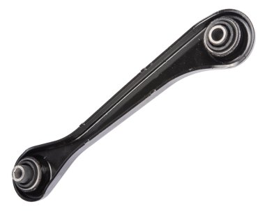 Beyaz arkaplanda otomatik süspansiyon parçaları, dengeleyici çubuğu