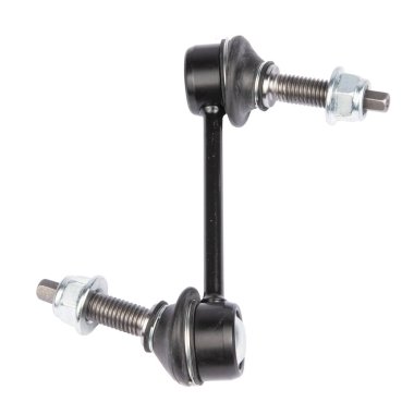 Beyaz arkaplanda otomatik süspansiyon parçaları, dengeleyici çubuğu