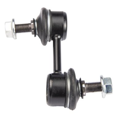 Beyaz arkaplanda otomatik süspansiyon parçaları, dengeleyici çubuğu