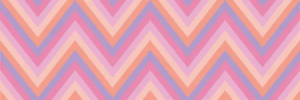 Paket baskısı için pastel pembe renkte desen. Zigzag. Mavi, pembe, turuncu, bej. Vektör resmi