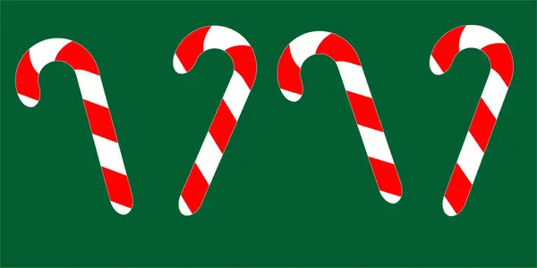 Yeşil izole arka planda noel şekerleri. vektör illüstrasyonu