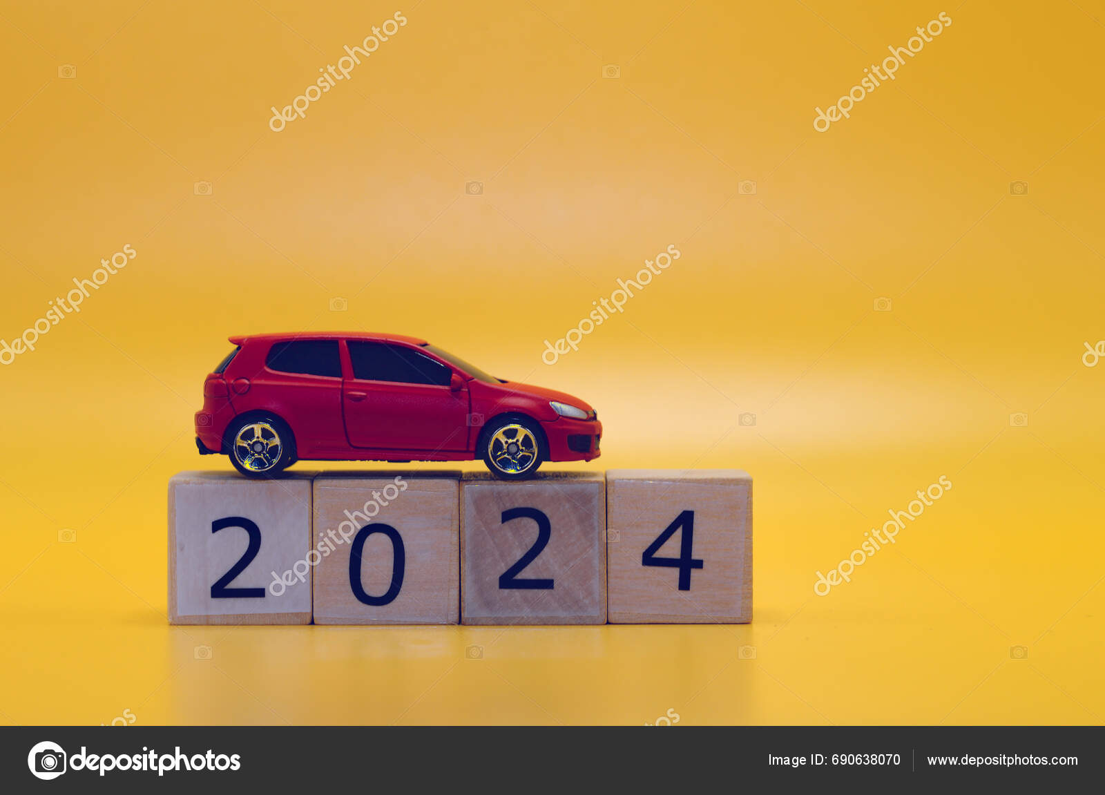 Red Car Year 2024 Future Goals Stock Photo by 690638070