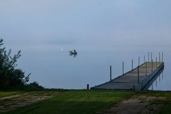 Nevoeiro Lago Perto Skanderborg Dinamarca — Fotografia de Stock