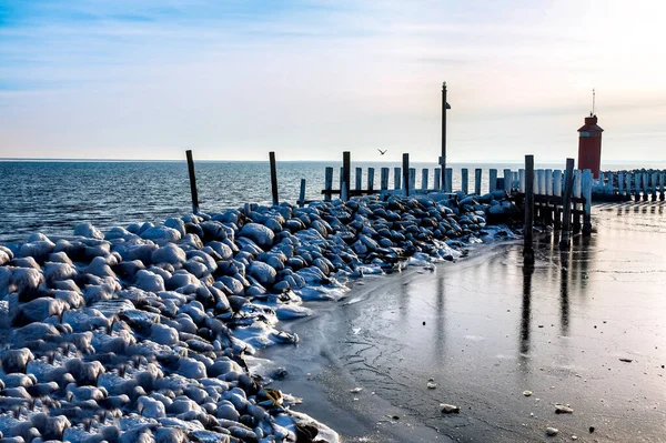 Danimarka Nın Hou Kentindeki Küçük Limanda Buzlar Kırılıyor — Stok fotoğraf
