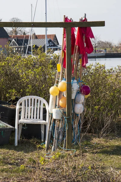 デンマーク ノルスミンの小さな港での漁具 — ストック写真