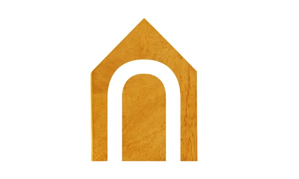 Logo Domu Drewna Sprzedaż Lub Wynajem Izolować Białym Tle Obraz — Zdjęcie stockowe