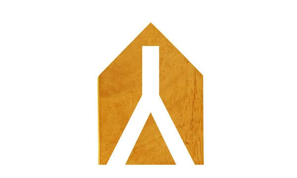 Holzhaus Logo Zum Verkauf Oder Zur Miete Isolieren Auf Weißem — Stockfoto