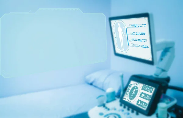 Medical Ultrasound Room Hospital Interior Examination Room Ultrasonography Machine Hospita — Stock Photo, Image