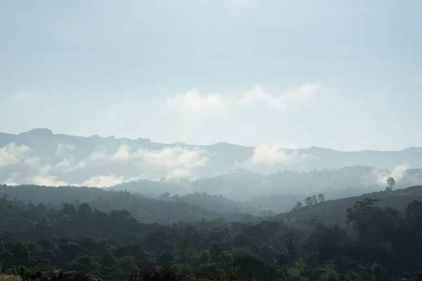 View Mountain Northern Chiang Mai Thailand Fog Shrouded Valley Foggy — Stock Photo, Image