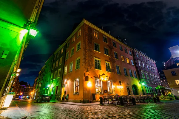 Street Old Town Warsaw Night Poland — Stock Photo, Image