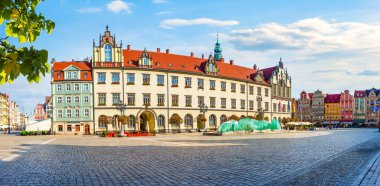 Yazın Wroclaw 'daki Pazar Meydanı Panoraması, Polonya