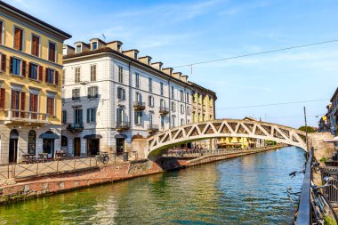 Bridge Alda Merini in the Navigli district, Milan clipart