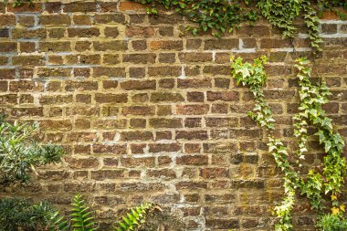 Büyük oranda kopyalanmış kırmızı tuğla bir duvar.