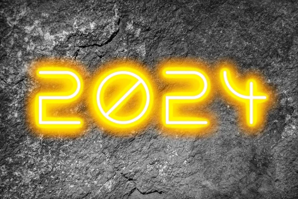 2024年 2024年 は新年の風合いを背景に輝く数字 — ストック写真