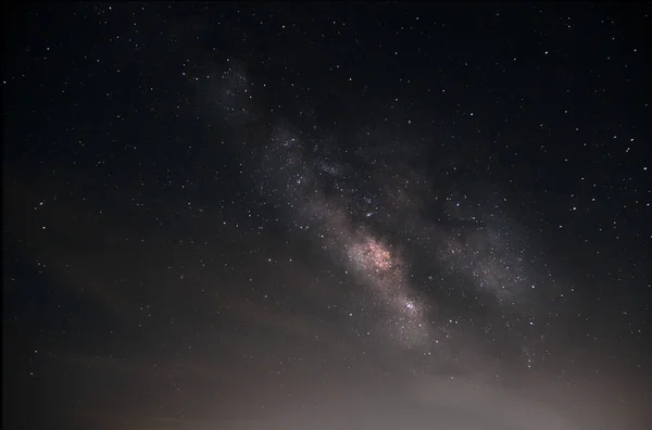 Ядро Галактики Млечный Путь Естественном Цвете Ночном Небе — стоковое фото