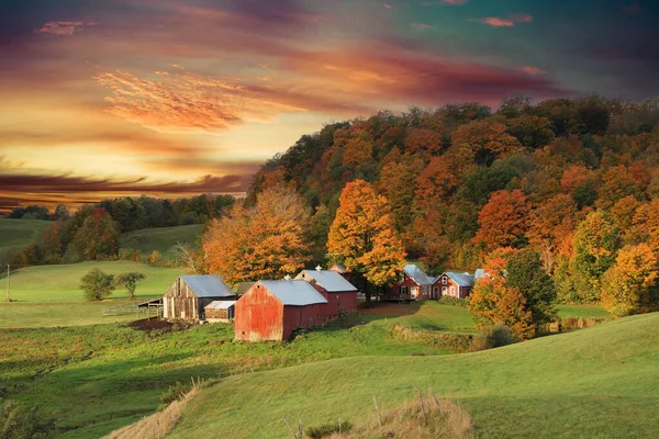 秋の間にバーモント州のジェンヌ農場 — ストック写真