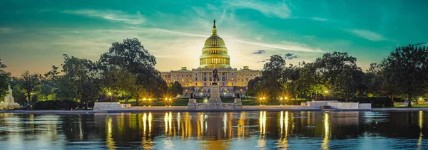 Panoramabild Der Hauptstadt Der Vereinigten Staaten Mit Dem Kapitol Das — Stockfoto