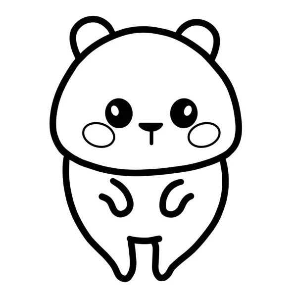Ilustração Linear Vetorial Hamster Kawaii — Vetor de Stock