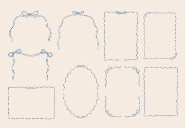 Kart için Retro Hand Çerçeveleri, düğün davetiyeleri, posterler. Vektör illüstrasyonu